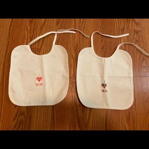 I ❤️ Nana and Papa baby bibs NEW
